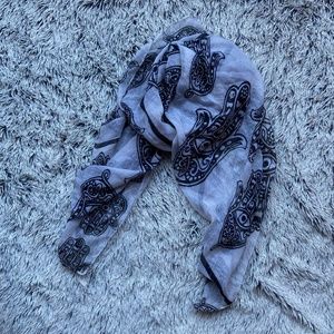 Black and White Hamsa Hand Scarf